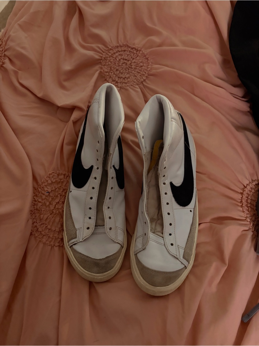 Nike White and Black High-Top Sneakers